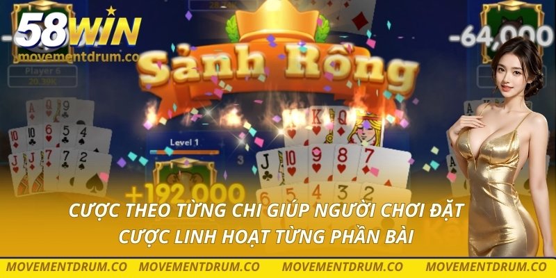 Cược theo từng chi giúp người chơi đặt cược linh hoạt từng phần bài